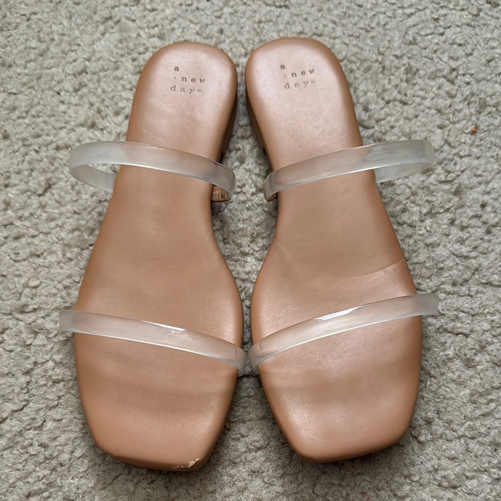 A New Day Winnie Skinny Strap Sandals Size 10 Color Clear
